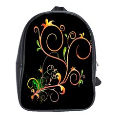 Flowers Neon Color School Bags(Large) 