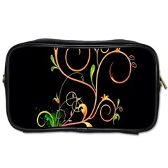 Flowers Neon Color Toiletries Bags 2-Side