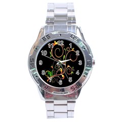 Flowers Neon Color Stainless Steel Analogue Watch