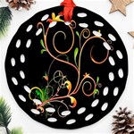 Flowers Neon Color Ornament (Round Filigree) Front