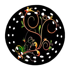 Flowers Neon Color Round Filigree Ornament (Two Sides)