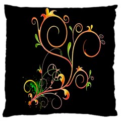 Flowers Neon Color Large Cushion Case (One Side)