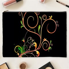 Flowers Neon Color Cosmetic Bag (xxxl)  by Simbadda