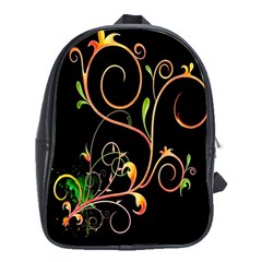 Flowers Neon Color School Bags (XL) 