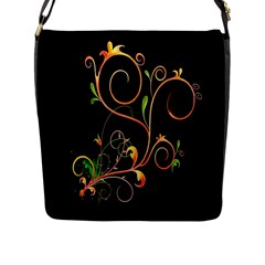 Flowers Neon Color Flap Messenger Bag (l)  by Simbadda