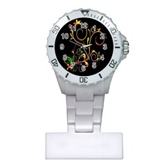 Flowers Neon Color Plastic Nurses Watch by Simbadda