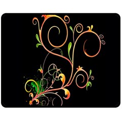 Flowers Neon Color Double Sided Fleece Blanket (Medium) 