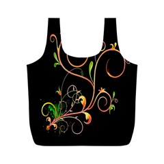 Flowers Neon Color Full Print Recycle Bags (M) 