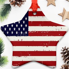 Flag United States United States Of America Stripes Red White Ornament (star) by Simbadda