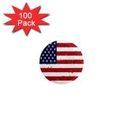 Flag United States United States Of America Stripes Red White 1  Mini Magnets (100 Pack)  by Simbadda