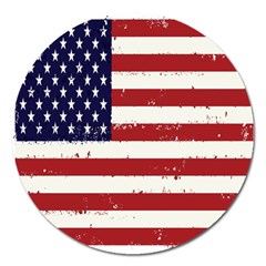 Flag United States United States Of America Stripes Red White Magnet 5  (round) by Simbadda