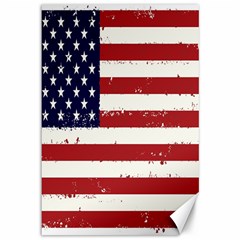 Flag United States United States Of America Stripes Red White Canvas 12  X 18   by Simbadda