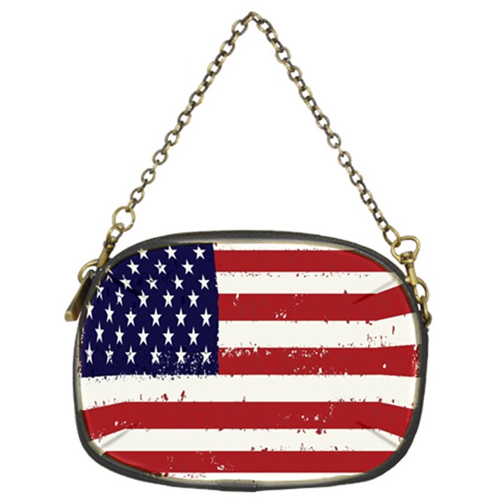 Flag United States United States Of America Stripes Red White Chain Purses (Two Sides) 