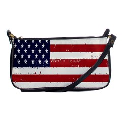 Flag United States United States Of America Stripes Red White Shoulder Clutch Bags by Simbadda