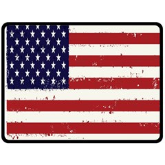 Flag United States United States Of America Stripes Red White Fleece Blanket (large)  by Simbadda