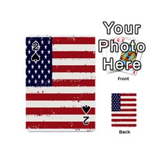 Flag United States United States Of America Stripes Red White Playing Cards 54 (mini)  by Simbadda