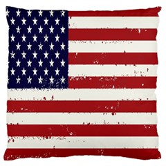 Flag United States United States Of America Stripes Red White Large Cushion Case (one Side) by Simbadda