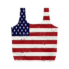 Flag United States United States Of America Stripes Red White Full Print Recycle Bags (m)  by Simbadda