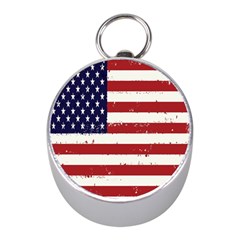 Flag United States United States Of America Stripes Red White Mini Silver Compasses by Simbadda