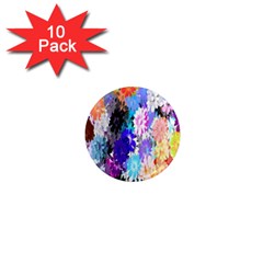 Flowers Colorful Drawing Oil 1  Mini Magnet (10 Pack)  by Simbadda