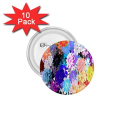 Flowers Colorful Drawing Oil 1 75  Buttons (10 Pack)