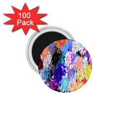 Flowers Colorful Drawing Oil 1 75  Magnets (100 Pack)  by Simbadda