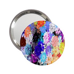 Flowers Colorful Drawing Oil 2 25  Handbag Mirrors by Simbadda