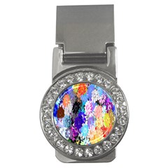 Flowers Colorful Drawing Oil Money Clips (cz)  by Simbadda