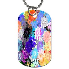 Flowers Colorful Drawing Oil Dog Tag (one Side) by Simbadda