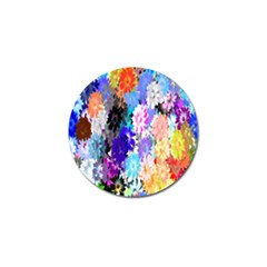 Flowers Colorful Drawing Oil Golf Ball Marker by Simbadda