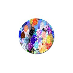 Flowers Colorful Drawing Oil Golf Ball Marker (4 Pack) by Simbadda