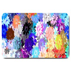 Flowers Colorful Drawing Oil Large Doormat  by Simbadda