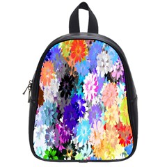 Flowers Colorful Drawing Oil School Bags (small)  by Simbadda