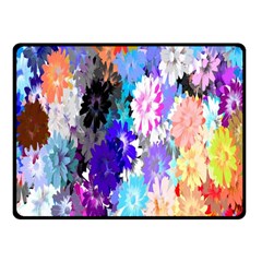 Flowers Colorful Drawing Oil Fleece Blanket (small) by Simbadda