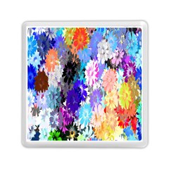 Flowers Colorful Drawing Oil Memory Card Reader (square)  by Simbadda