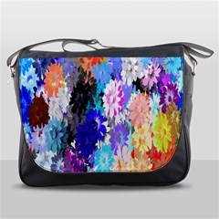 Flowers Colorful Drawing Oil Messenger Bags by Simbadda