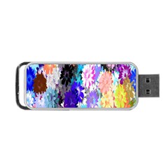 Flowers Colorful Drawing Oil Portable Usb Flash (one Side) by Simbadda