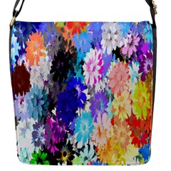 Flowers Colorful Drawing Oil Flap Messenger Bag (s) by Simbadda