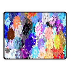 Flowers Colorful Drawing Oil Double Sided Fleece Blanket (small)  by Simbadda