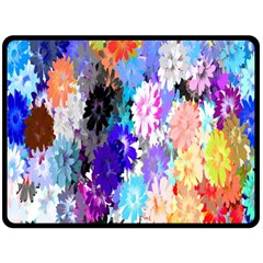 Flowers Colorful Drawing Oil Double Sided Fleece Blanket (large)  by Simbadda