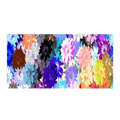 Flowers Colorful Drawing Oil Satin Wrap by Simbadda