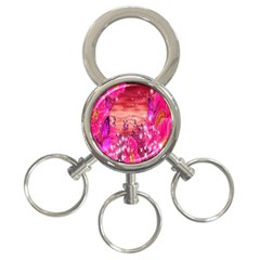 Flowers Neon Stars Glow Pink Sakura Gerberas Sparkle Shine Daisies Bright Gerbera Butterflies Sunris 3-ring Key Chains by Simbadda