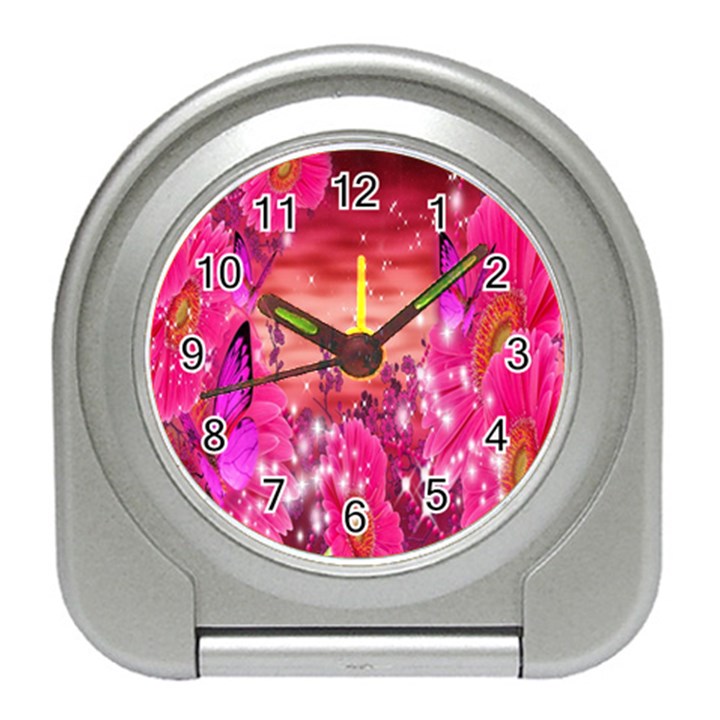 Flowers Neon Stars Glow Pink Sakura Gerberas Sparkle Shine Daisies Bright Gerbera Butterflies Sunris Travel Alarm Clocks