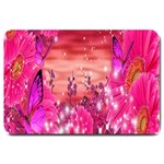 Flowers Neon Stars Glow Pink Sakura Gerberas Sparkle Shine Daisies Bright Gerbera Butterflies Sunris Large Doormat  30 x20  Door Mat