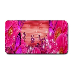 Flowers Neon Stars Glow Pink Sakura Gerberas Sparkle Shine Daisies Bright Gerbera Butterflies Sunris Medium Bar Mats by Simbadda