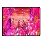 Flowers Neon Stars Glow Pink Sakura Gerberas Sparkle Shine Daisies Bright Gerbera Butterflies Sunris Fleece Blanket (Small) 50 x40  Blanket Front