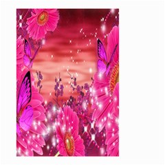 Flowers Neon Stars Glow Pink Sakura Gerberas Sparkle Shine Daisies Bright Gerbera Butterflies Sunris Small Garden Flag (two Sides) by Simbadda