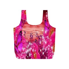 Flowers Neon Stars Glow Pink Sakura Gerberas Sparkle Shine Daisies Bright Gerbera Butterflies Sunris Full Print Recycle Bags (s)  by Simbadda