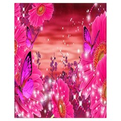 Flowers Neon Stars Glow Pink Sakura Gerberas Sparkle Shine Daisies Bright Gerbera Butterflies Sunris Drawstring Bag (small) by Simbadda