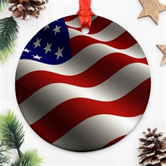 Flag United States Stars Stripes Symbol Ornament (round) by Simbadda